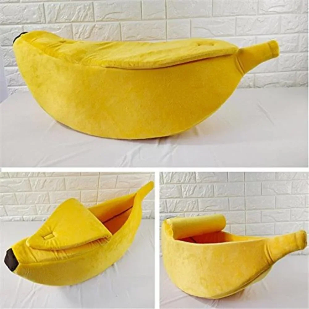 Banana Cat Bed Large Soft Warm Cuddle Bed Pet Supplies for Cats Kittens Dogs